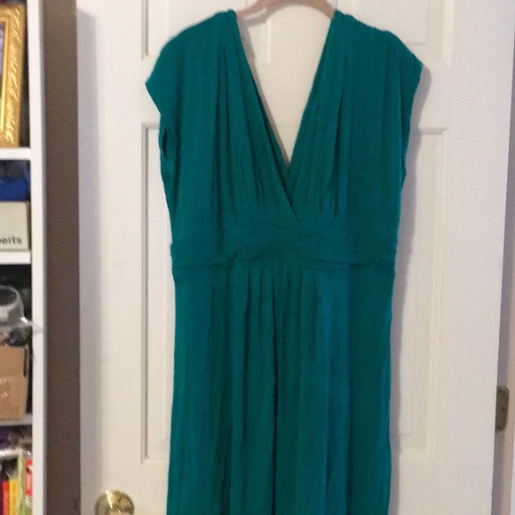 EUC,IMAN,1XP,Cotton,GREEN,step in design,gathered waist,CAP SLEEVES,maxi dress - Picture 2 of 8